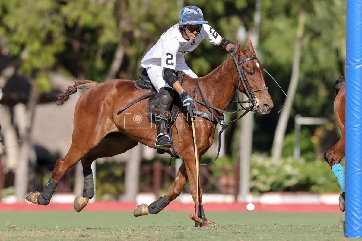 La Romanza 3J and La Espada Gulf play polo during the Copa Britanica at Casa de Campo Polo Club in La Romana, Dominican Republic on March 6, 2026. (Photos by Bryan Bennett)