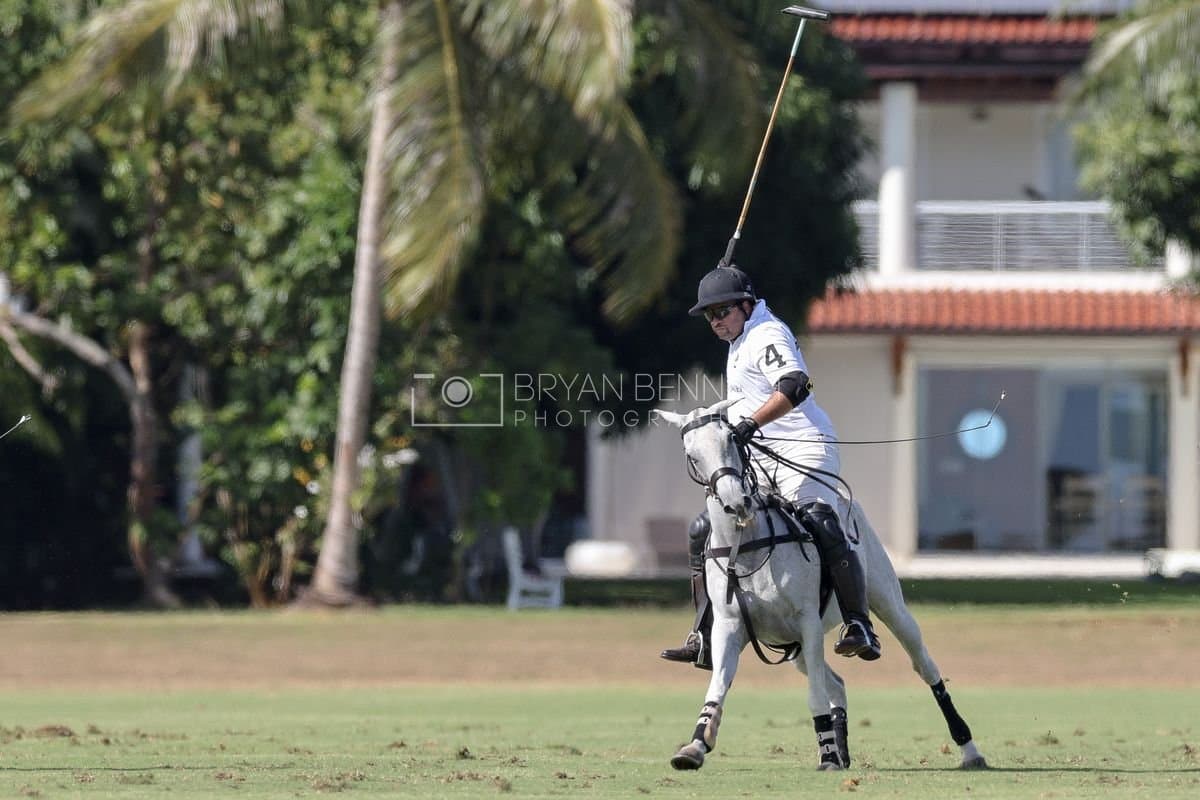 La Romanza 3J and La Espada Gulf play polo during the Copa Britanica at Casa de Campo Polo Club in La Romana, Dominican Republic on March 6, 2026. (Photos by Bryan Bennett)