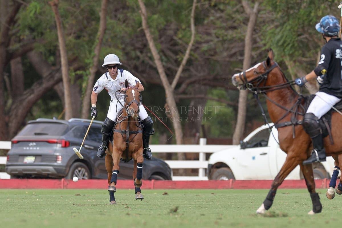 Lechuza Caracas and La Romanza 3J play polo during the Copa Britanica at Casa de Campo in La Romana, La Romana, Dominican Republic on March 1, 2026. (Photos by Bryan Bennett)