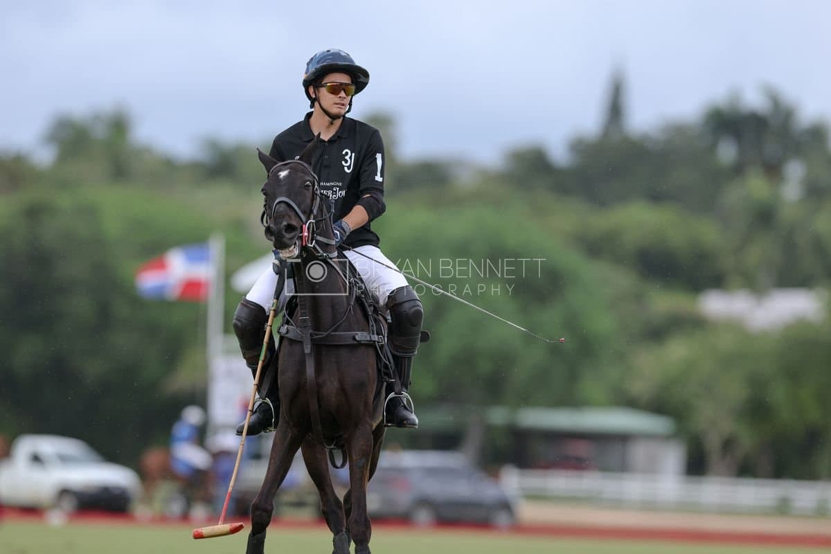 Casa de Campo and La Romanza 3J play polo during the Casa de Campo Challenge at Casa de Campo in La Romana, Dominican Republic on April 4, 2025. (Photo by Bryan Bennett)