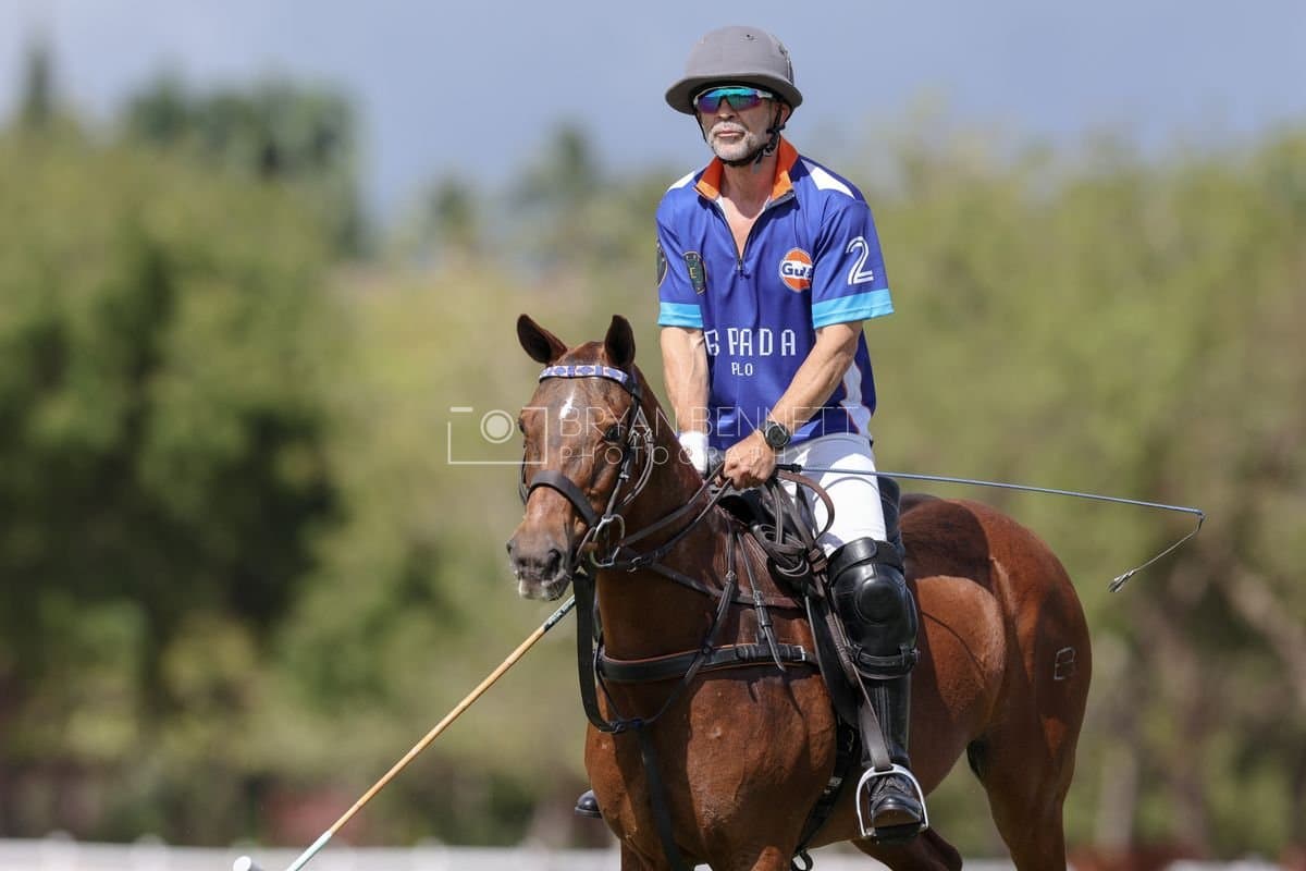 La Romanza 3J and La Espada Gulf play polo during the Copa Britanica at Casa de Campo Polo Club in La Romana, Dominican Republic on March 6, 2026. (Photos by Bryan Bennett)