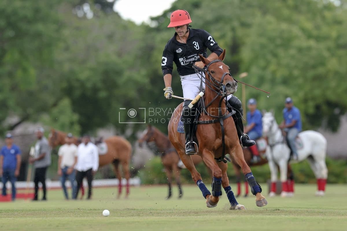 Casa de Campo and La Romanza 3J play polo during the Casa de Campo Challenge at Casa de Campo in La Romana, Dominican Republic on April 4, 2025. (Photo by Bryan Bennett)