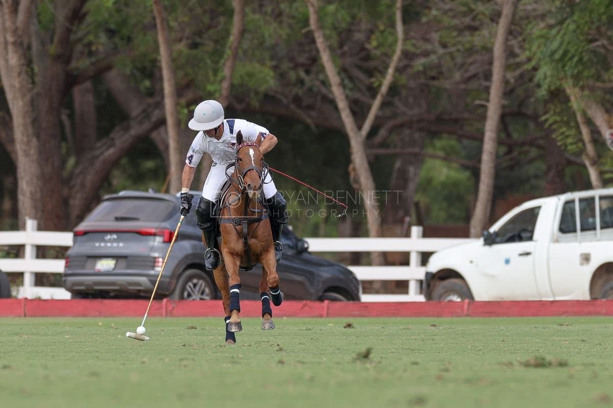 Lechuza Caracas and La Romanza 3J play polo during the Copa Britanica at Casa de Campo in La Romana, La Romana, Dominican Republic on March 1, 2026. (Photos by Bryan Bennett)