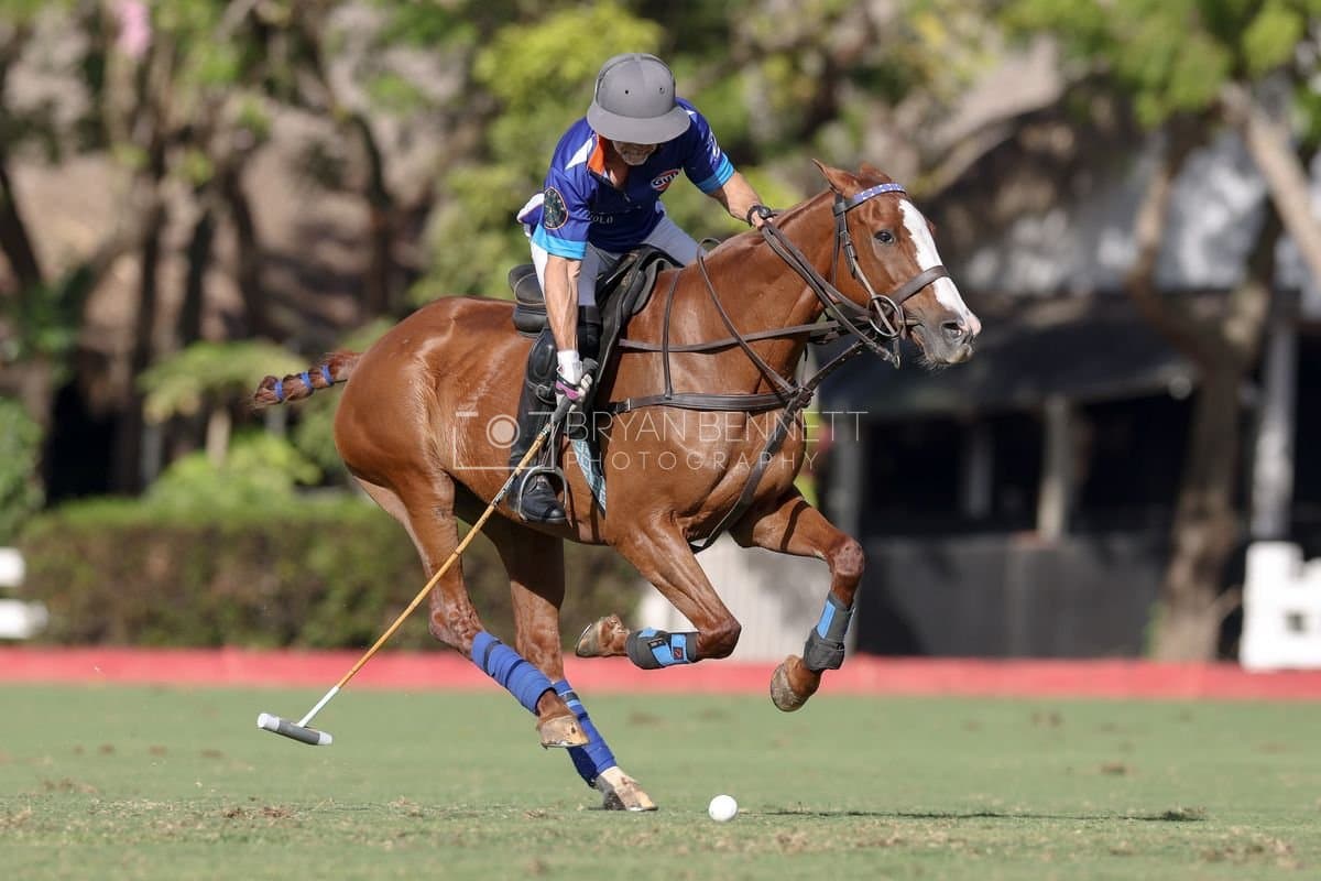 La Romanza 3J and La Espada Gulf play polo during the Copa Britanica at Casa de Campo Polo Club in La Romana, Dominican Republic on March 6, 2026. (Photos by Bryan Bennett)