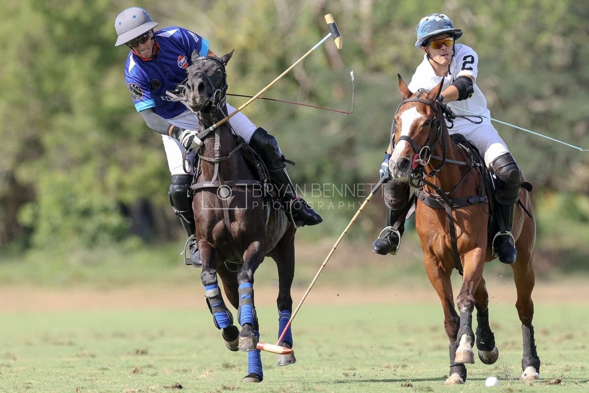 La Romanza 3J and La Espada Gulf play polo during the Copa Britanica at Casa de Campo Polo Club in La Romana, Dominican Republic on March 6, 2026. (Photos by Bryan Bennett)