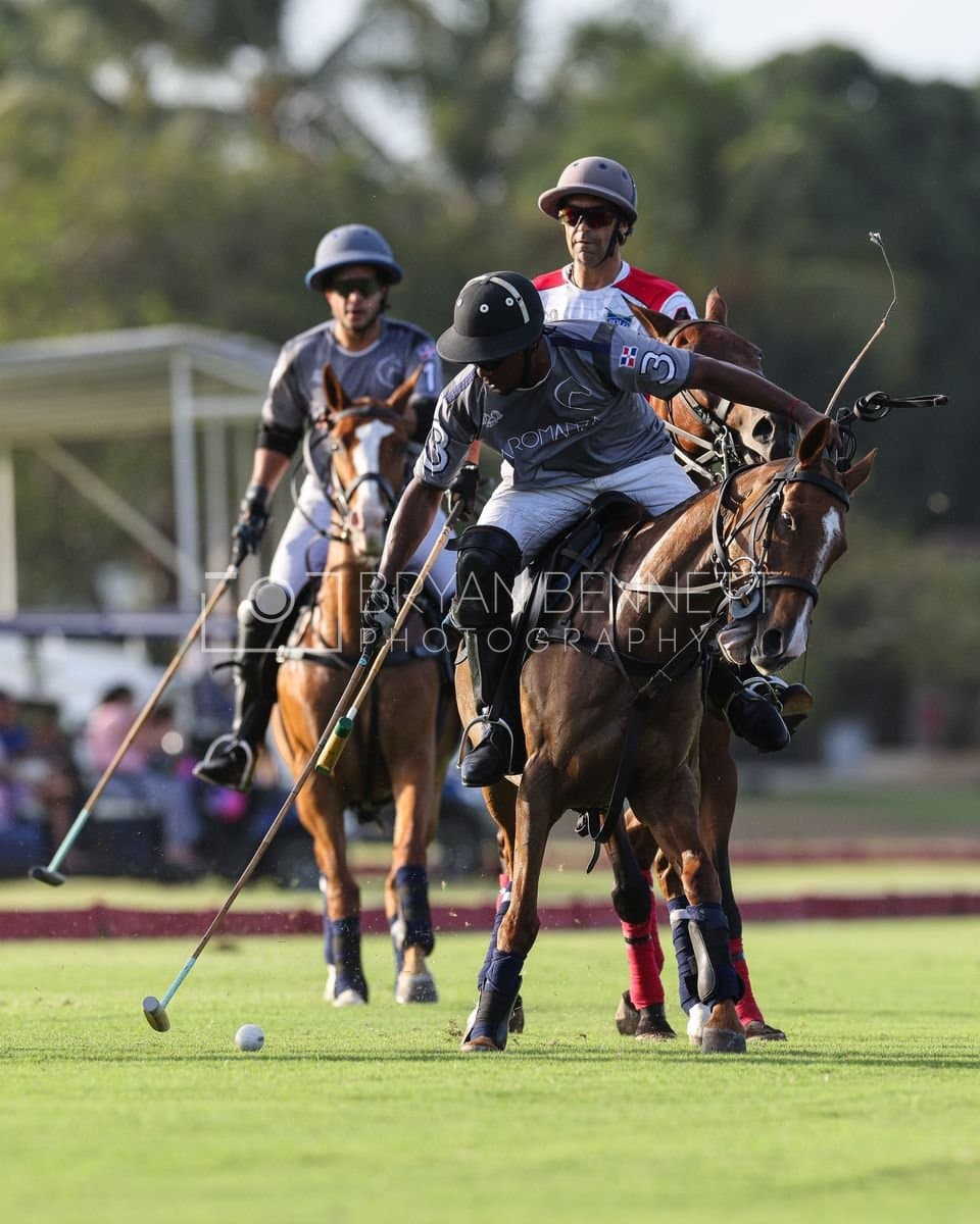 La Suiza and La Carbuccia play polo at Casa de Campo in La Romana, Dominican Republic on August 8, 2026. (Photos by Bryan Bennett)