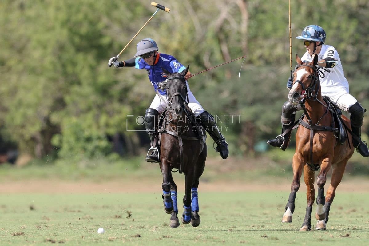 La Romanza 3J and La Espada Gulf play polo during the Copa Britanica at Casa de Campo Polo Club in La Romana, Dominican Republic on March 6, 2026. (Photos by Bryan Bennett)