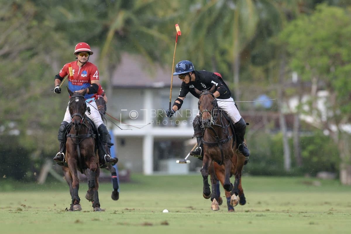 Casa de Campo and La Romanza 3J play polo during the Casa de Campo Challenge at Casa de Campo in La Romana, Dominican Republic on April 4, 2025. (Photo by Bryan Bennett)