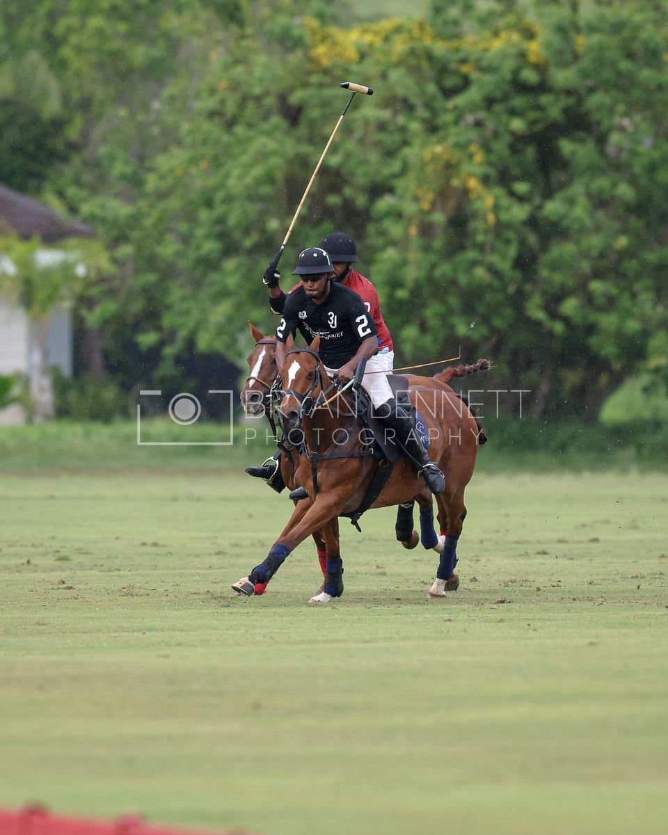 Casa de Campo and La Romanza 3J play polo during the Casa de Campo Challenge at Casa de Campo in La Romana, Dominican Republic on April 4, 2025. (Photo by Bryan Bennett)