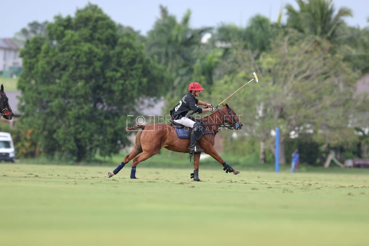 Casa de Campo and La Romanza 3J play polo during the Casa de Campo Challenge at Casa de Campo in La Romana, Dominican Republic on April 4, 2025. (Photo by Bryan Bennett)