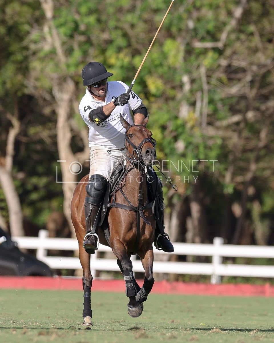 La Romanza 3J and La Espada Gulf play polo during the Copa Britanica at Casa de Campo Polo Club in La Romana, Dominican Republic on March 6, 2026. (Photos by Bryan Bennett)