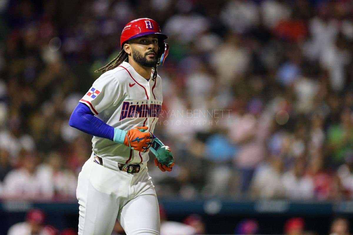 SANTO DOMINGO, DOMINICAN REPUBLIC - MARCH 03: Fernando Tatis Jr. #23 of the Dominican Republic looks on during an exhibition game against the Detroit Tigers at Estadio Quisqueya on March 03, 2026 in Santo Domingo, Dominican Republic. (Photo by Bryan Bennett/Getty Images)
