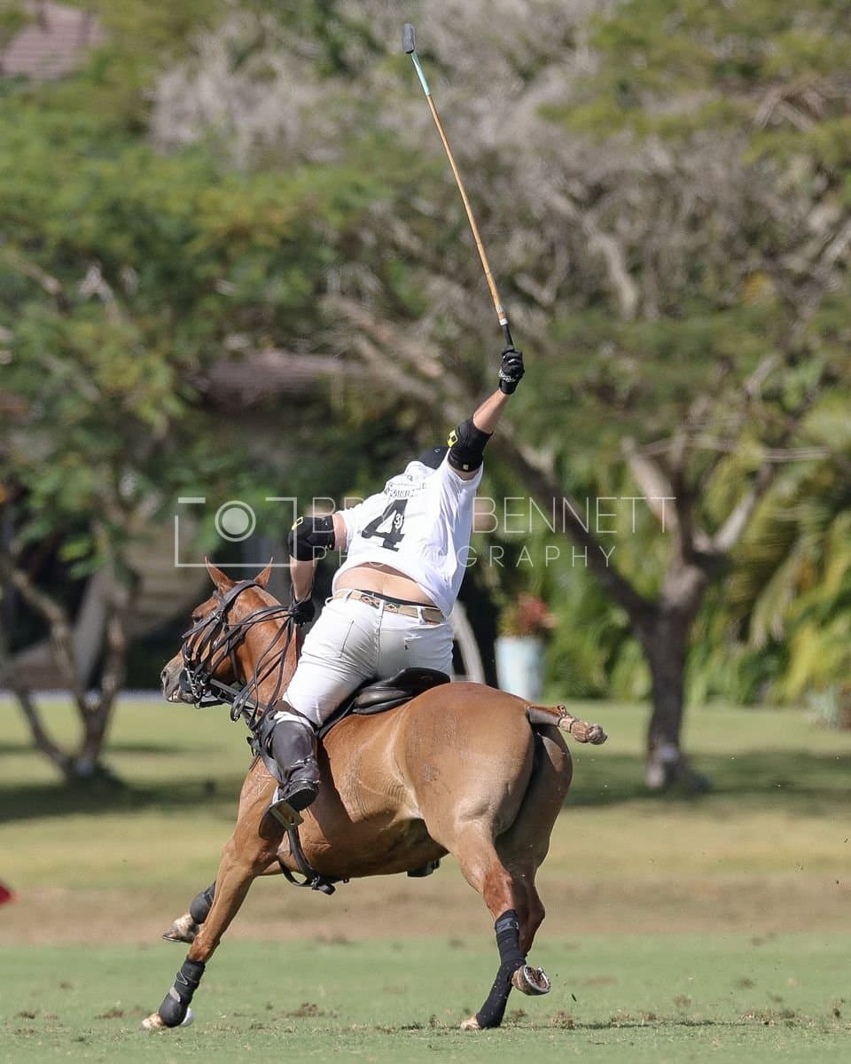 La Romanza 3J and La Espada Gulf play polo during the Copa Britanica at Casa de Campo Polo Club in La Romana, Dominican Republic on March 6, 2026. (Photos by Bryan Bennett)