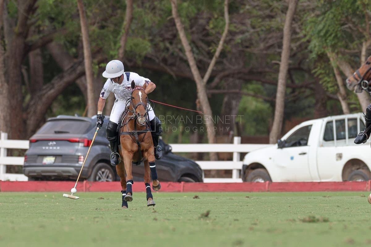 Lechuza Caracas and La Romanza 3J play polo during the Copa Britanica at Casa de Campo in La Romana, La Romana, Dominican Republic on March 1, 2026. (Photos by Bryan Bennett)