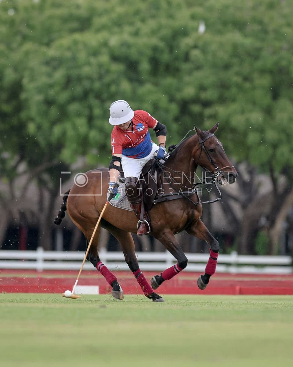 Casa de Campo and La Romanza 3J play polo during the Casa de Campo Challenge at Casa de Campo in La Romana, Dominican Republic on April 4, 2025. (Photo by Bryan Bennett)