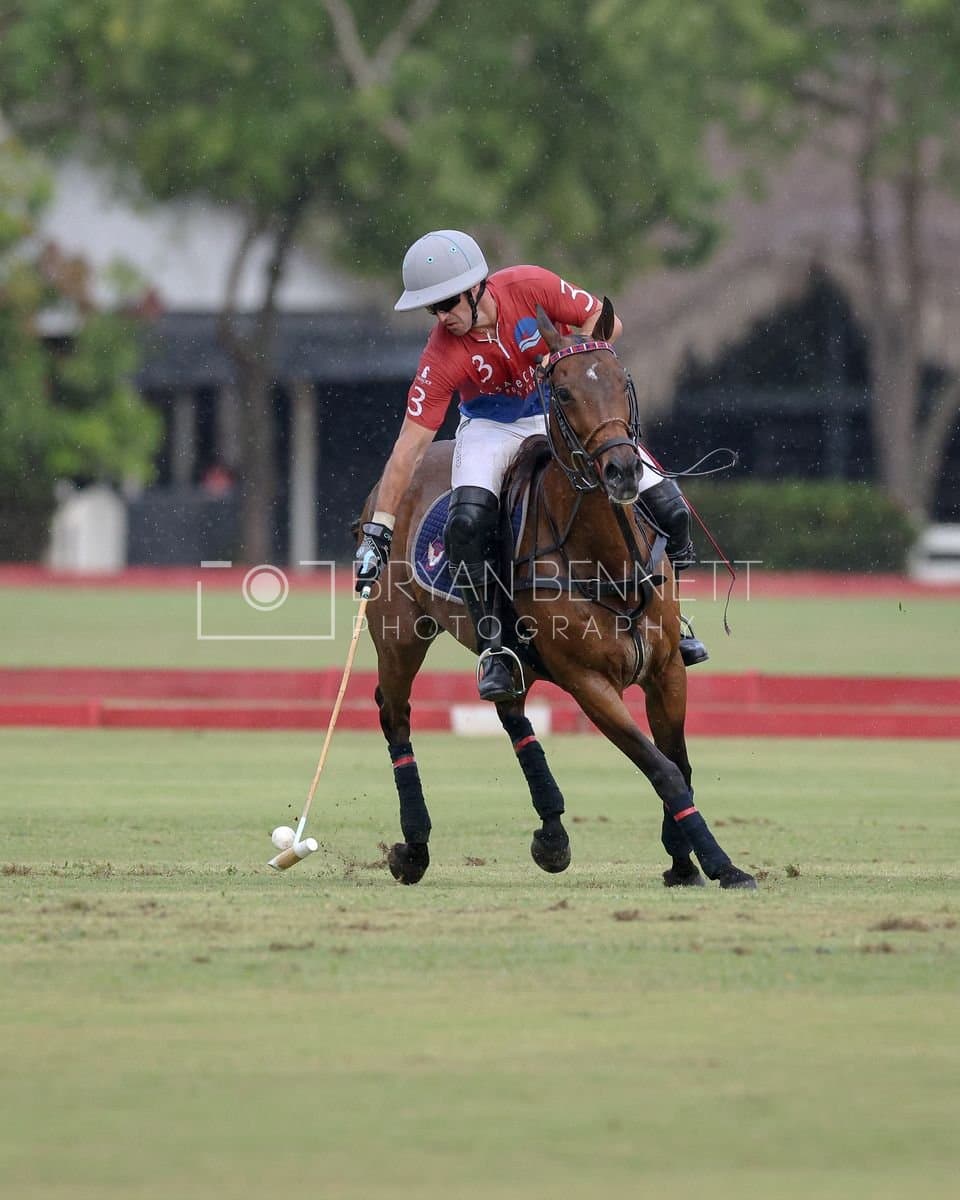 Casa de Campo and La Romanza 3J play polo during the Casa de Campo Challenge at Casa de Campo in La Romana, Dominican Republic on April 4, 2025. (Photo by Bryan Bennett)