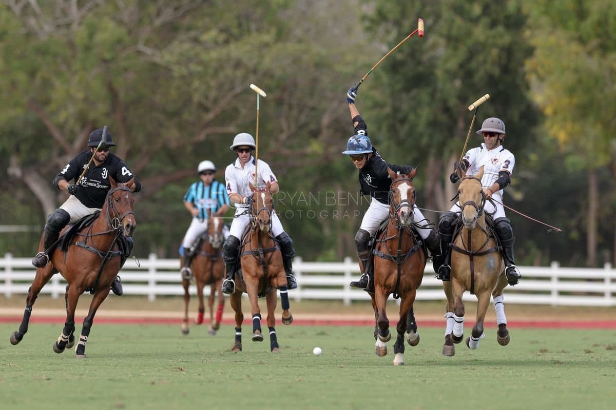 Lechuza Caracas and La Romanza 3J play polo during the Copa Britanica at Casa de Campo in La Romana, La Romana, Dominican Republic on March 1, 2026. (Photos by Bryan Bennett)