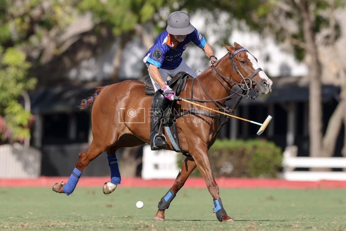 La Romanza 3J and La Espada Gulf play polo during the Copa Britanica at Casa de Campo Polo Club in La Romana, Dominican Republic on March 6, 2026. (Photos by Bryan Bennett)