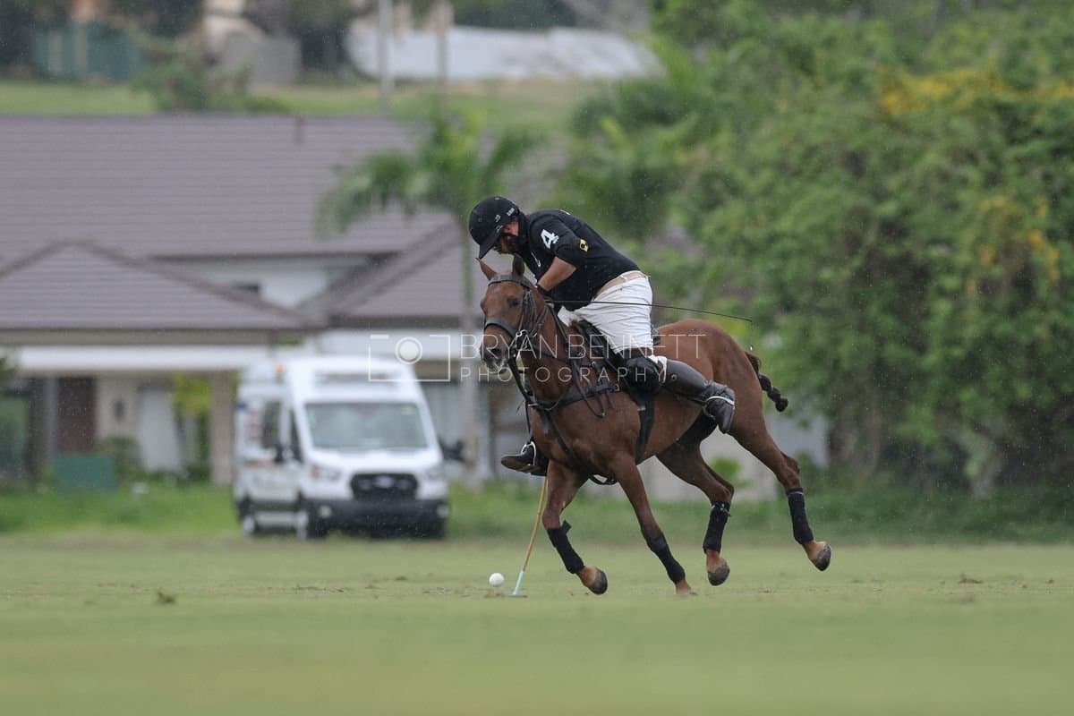 Casa de Campo and La Romanza 3J play polo during the Casa de Campo Challenge at Casa de Campo in La Romana, Dominican Republic on April 4, 2025. (Photo by Bryan Bennett)