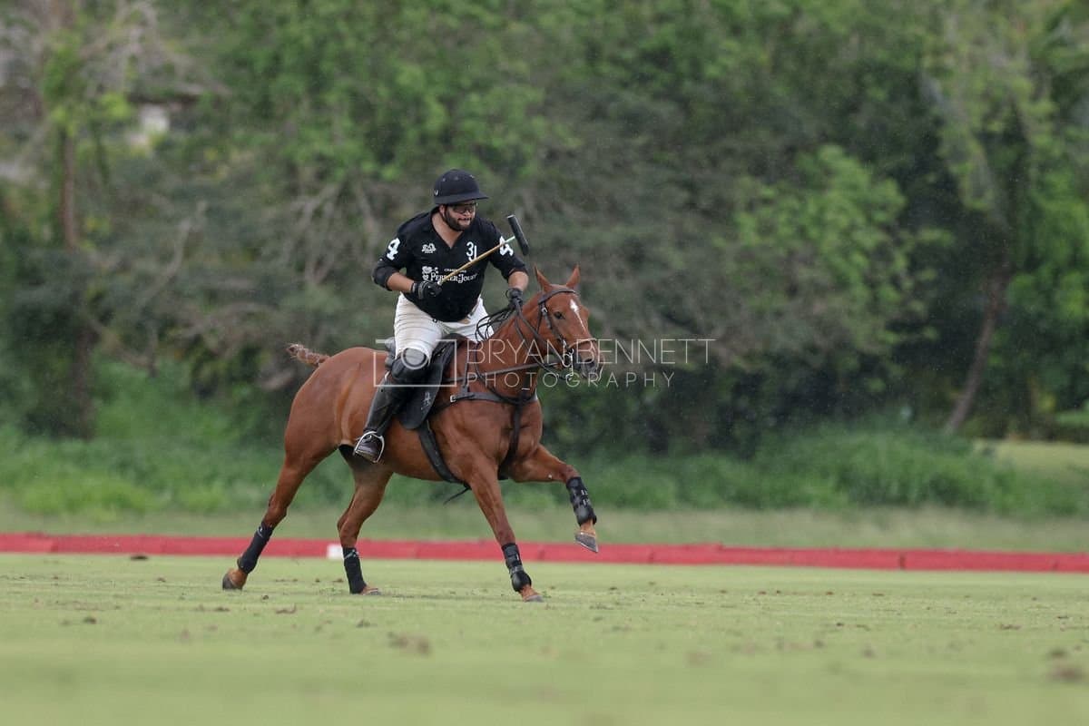 Casa de Campo and La Romanza 3J play polo during the Casa de Campo Challenge at Casa de Campo in La Romana, Dominican Republic on April 4, 2025. (Photo by Bryan Bennett)