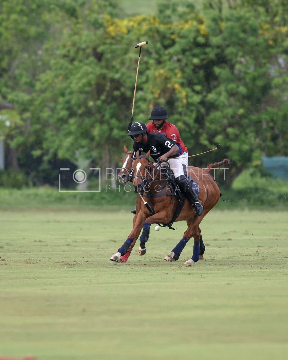 Casa de Campo and La Romanza 3J play polo during the Casa de Campo Challenge at Casa de Campo in La Romana, Dominican Republic on April 4, 2025. (Photo by Bryan Bennett)