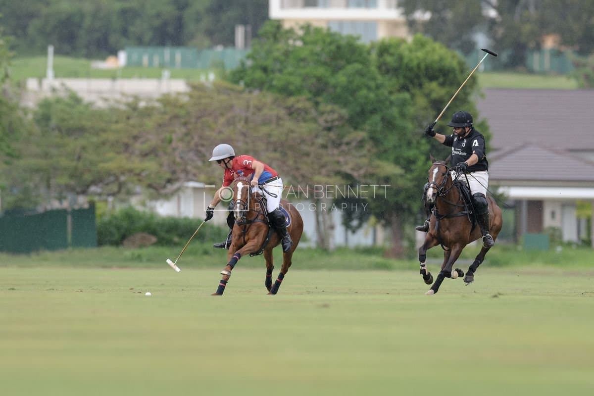 Casa de Campo and La Romanza 3J play polo during the Casa de Campo Challenge at Casa de Campo in La Romana, Dominican Republic on April 4, 2025. (Photo by Bryan Bennett)
