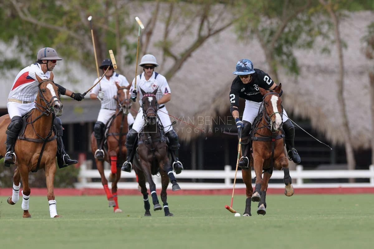 Lechuza Caracas and La Romanza 3J play polo during the Copa Britanica at Casa de Campo in La Romana, La Romana, Dominican Republic on March 1, 2026. (Photos by Bryan Bennett)