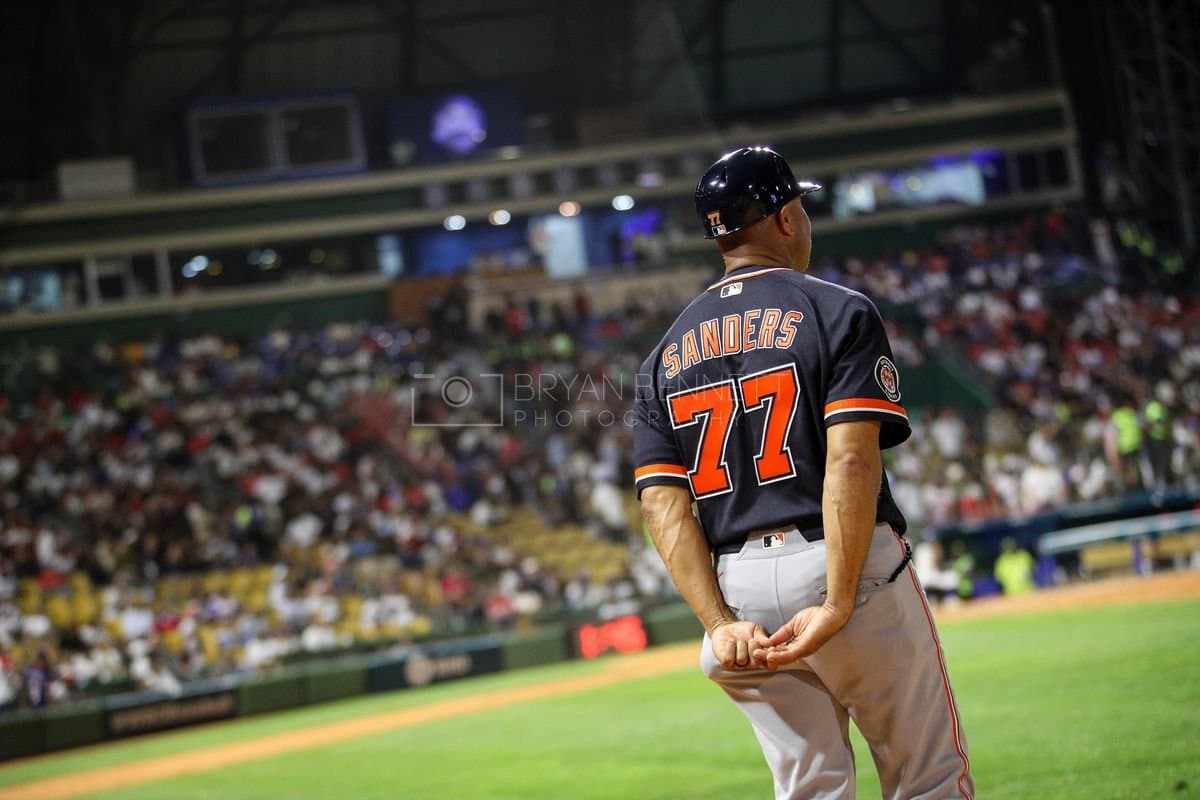 SANTO DOMINGO, DOMINICAN REPUBLIC - MARCH 03: Anthony Sanders #77 of the Detroit Tigers looks on during an exhibition game against the Dominican Republic at Estadio Quisqueya on March 03, 2026 in Santo Domingo, Dominican Republic. (Photo by Bryan Bennett/Getty Images)