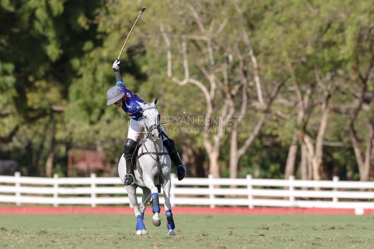 La Romanza 3J and La Espada Gulf play polo during the Copa Britanica at Casa de Campo Polo Club in La Romana, Dominican Republic on March 6, 2026. (Photos by Bryan Bennett)
