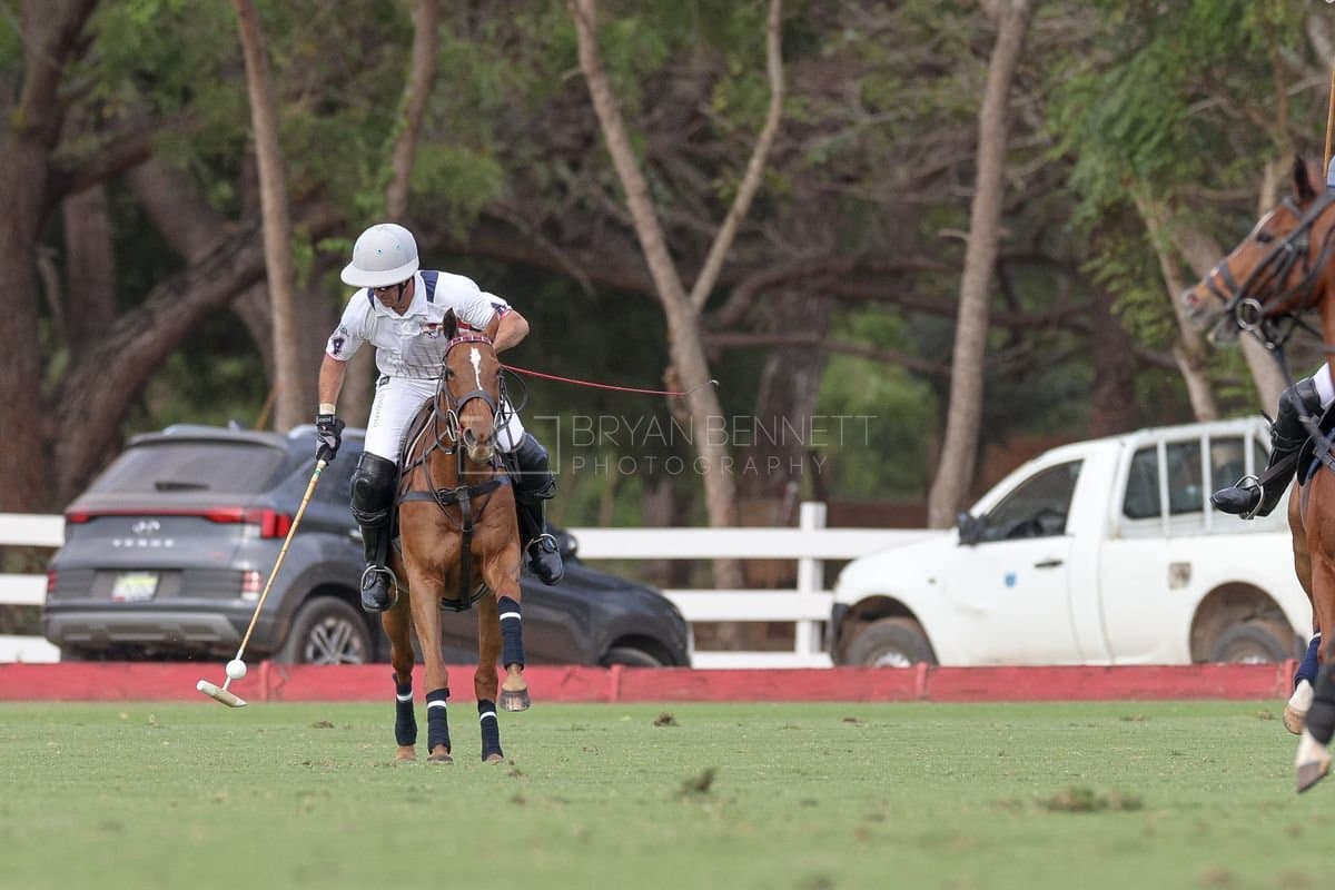Lechuza Caracas and La Romanza 3J play polo during the Copa Britanica at Casa de Campo in La Romana, La Romana, Dominican Republic on March 1, 2026. (Photos by Bryan Bennett)