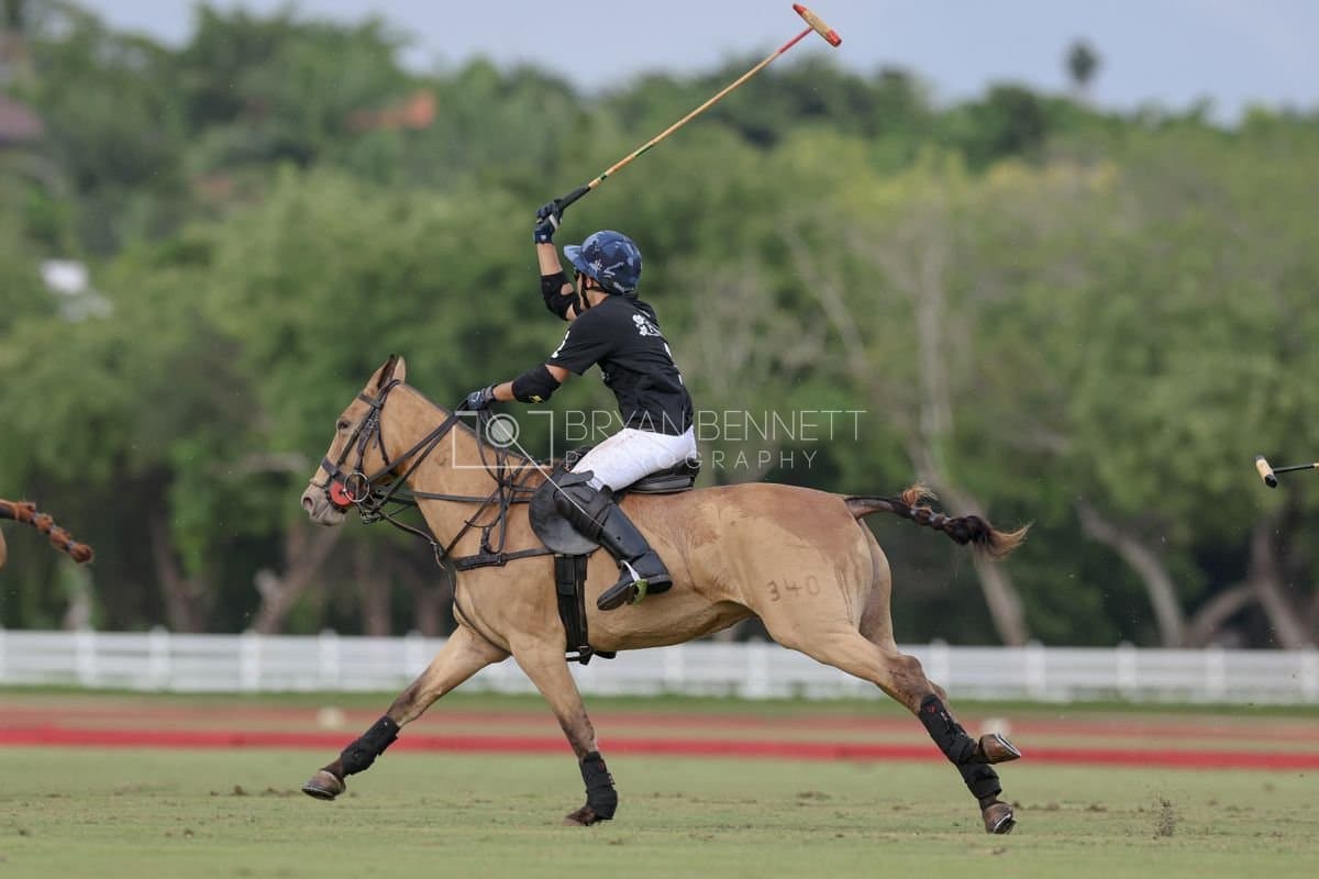 Casa de Campo and La Romanza 3J play polo during the Casa de Campo Challenge at Casa de Campo in La Romana, Dominican Republic on April 4, 2025. (Photo by Bryan Bennett)