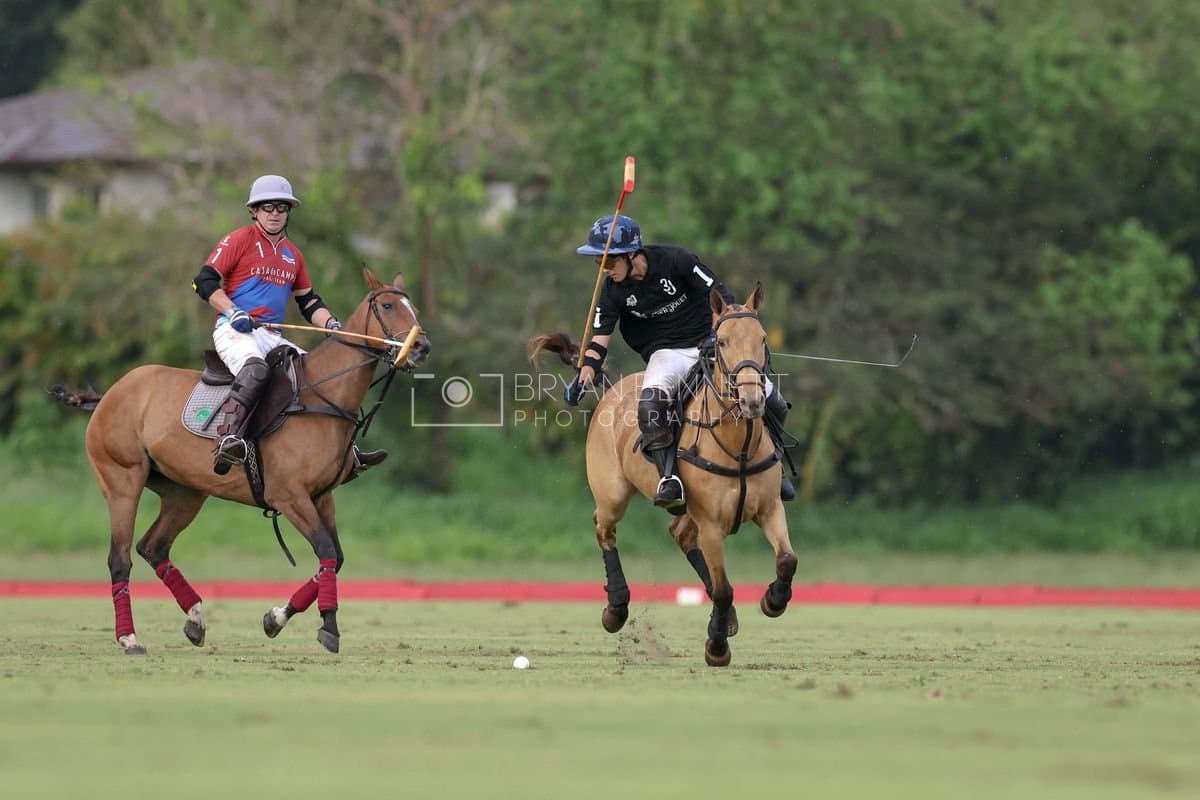 Casa de Campo and La Romanza 3J play polo during the Casa de Campo Challenge at Casa de Campo in La Romana, Dominican Republic on April 4, 2025. (Photo by Bryan Bennett)