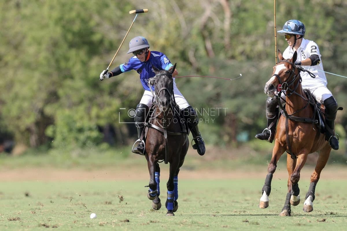 La Romanza 3J and La Espada Gulf play polo during the Copa Britanica at Casa de Campo Polo Club in La Romana, Dominican Republic on March 6, 2026. (Photos by Bryan Bennett)