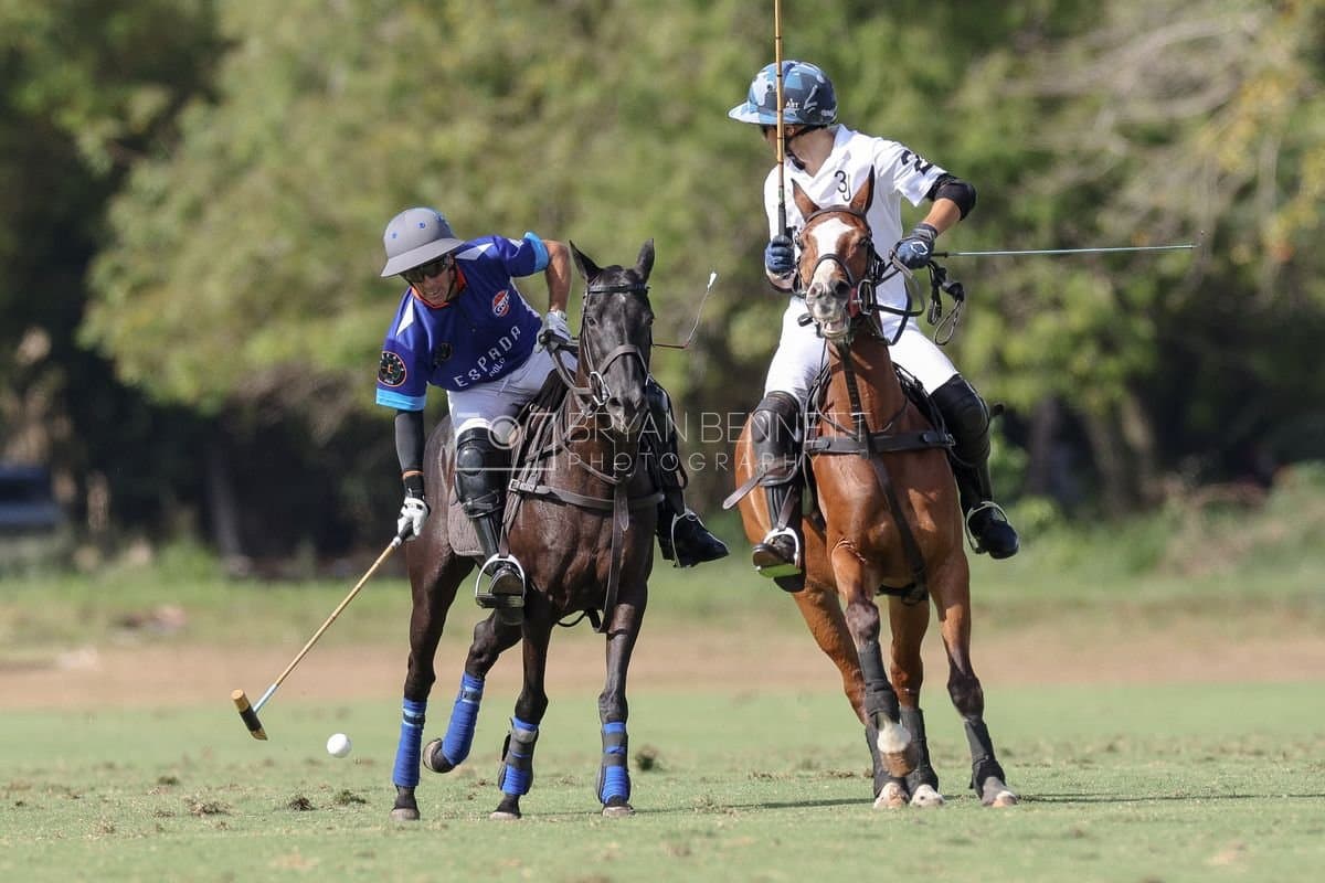 La Romanza 3J and La Espada Gulf play polo during the Copa Britanica at Casa de Campo Polo Club in La Romana, Dominican Republic on March 6, 2026. (Photos by Bryan Bennett)