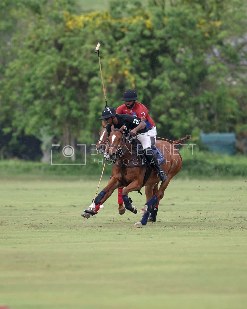 Casa de Campo and La Romanza 3J play polo during the Casa de Campo Challenge at Casa de Campo in La Romana, Dominican Republic on April 4, 2025. (Photo by Bryan Bennett)