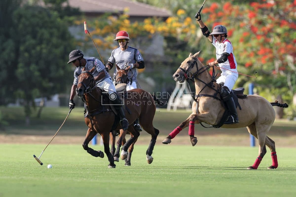 La Suiza and La Carbuccia play polo at Casa de Campo in La Romana, Dominican Republic on August 8, 2026. (Photos by Bryan Bennett)