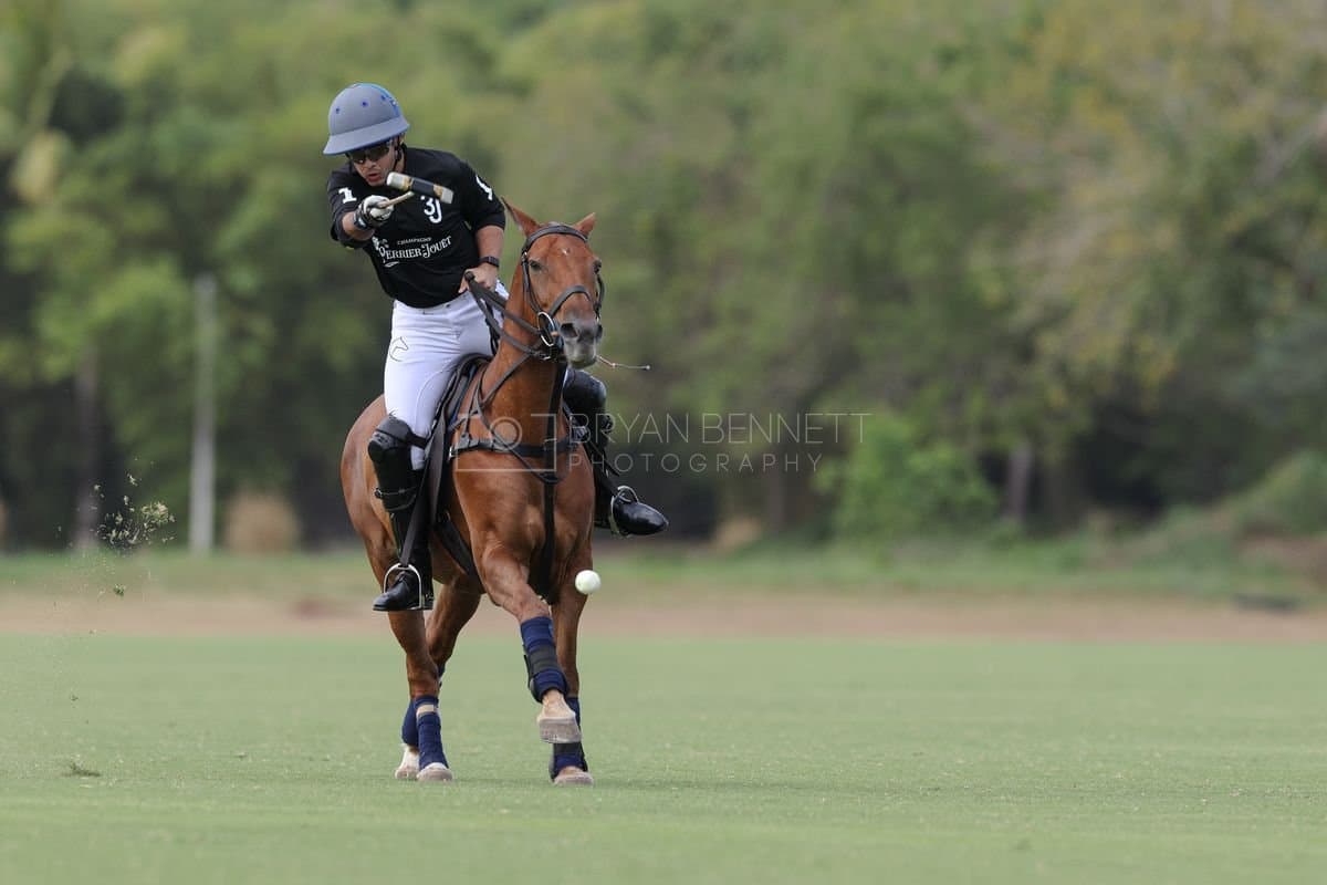 Lechuza Caracas and La Romanza 3J play polo during the Copa Britanica at Casa de Campo in La Romana, La Romana, Dominican Republic on March 1, 2026. (Photos by Bryan Bennett)
