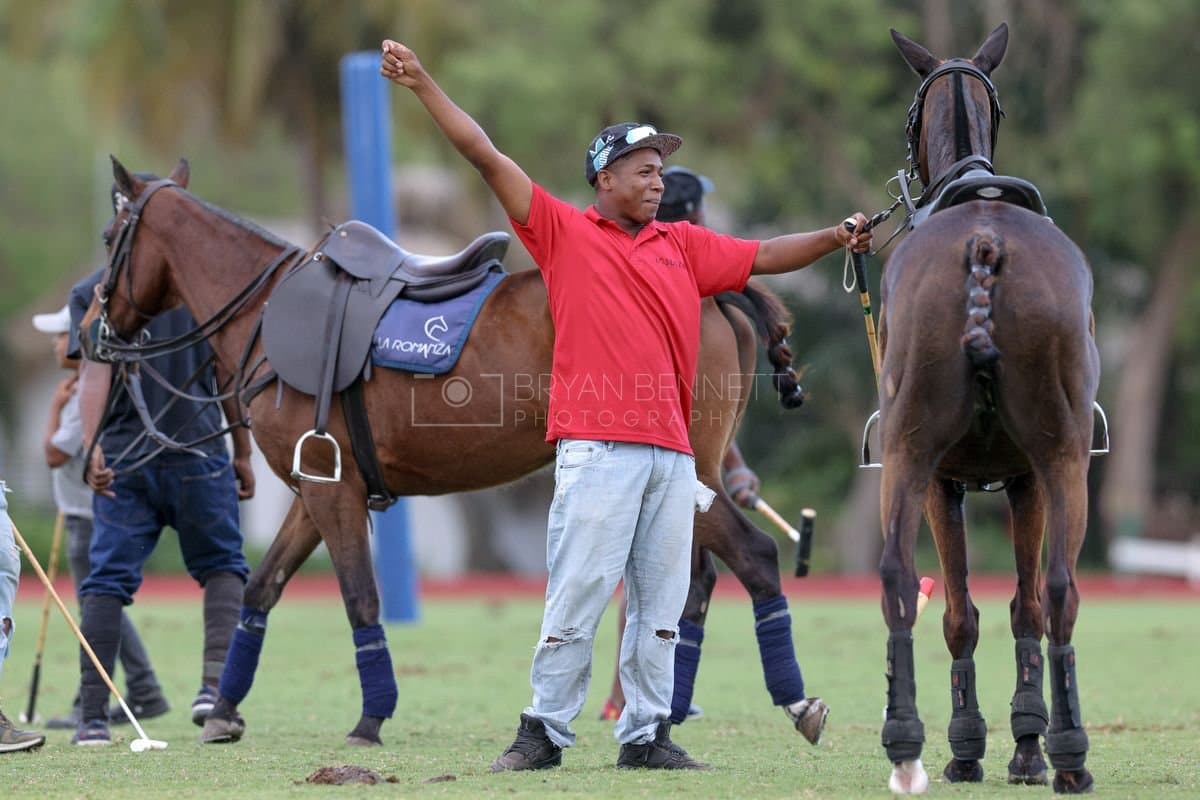 Lechuza Caracas and La Romanza 3J play polo during the Copa Britanica at Casa de Campo in La Romana, La Romana, Dominican Republic on March 1, 2026. (Photos by Bryan Bennett)