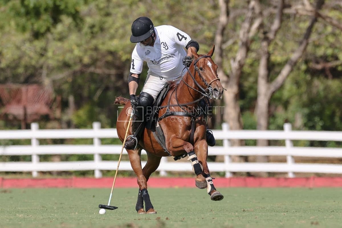 La Romanza 3J and La Espada Gulf play polo during the Copa Britanica at Casa de Campo Polo Club in La Romana, Dominican Republic on March 6, 2026. (Photos by Bryan Bennett)