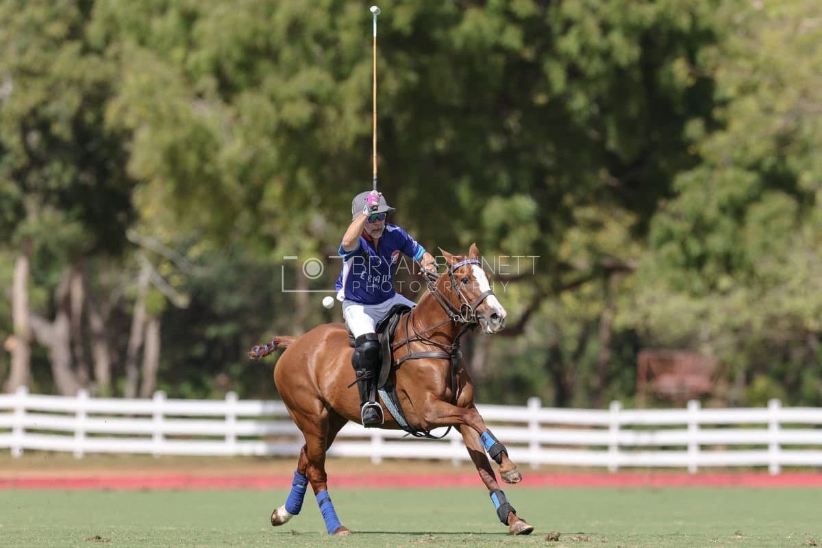 La Romanza 3J and La Espada Gulf play polo during the Copa Britanica at Casa de Campo Polo Club in La Romana, Dominican Republic on March 6, 2026. (Photos by Bryan Bennett)