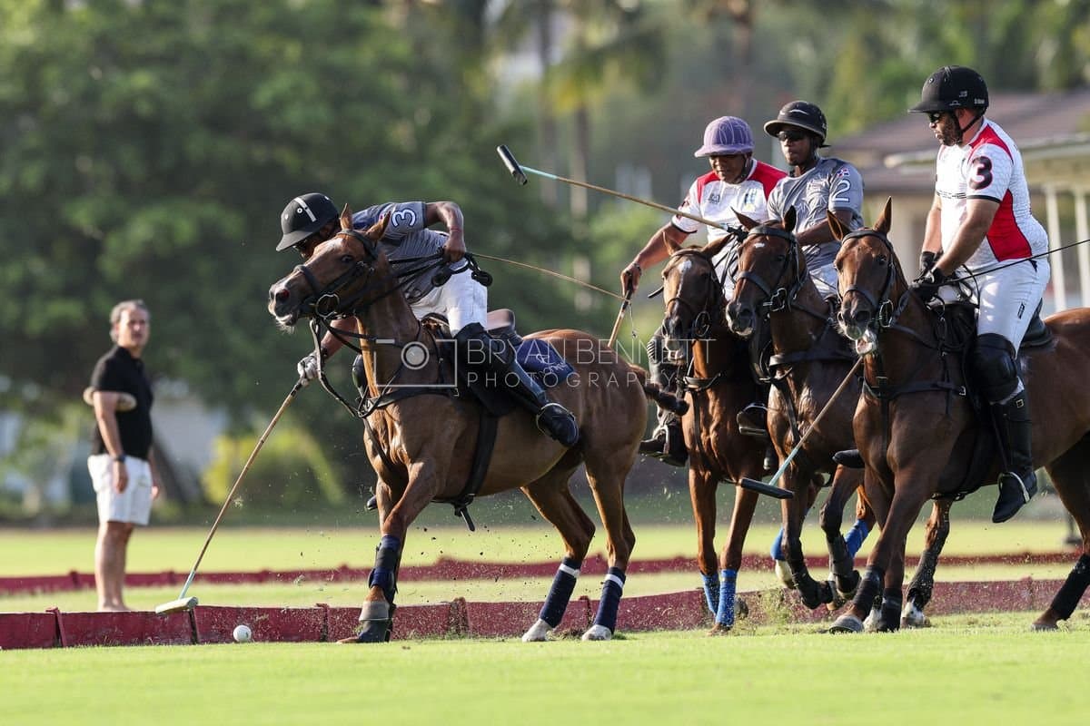 La Suiza and La Carbuccia play polo at Casa de Campo in La Romana, Dominican Republic on August 8, 2026. (Photos by Bryan Bennett)
