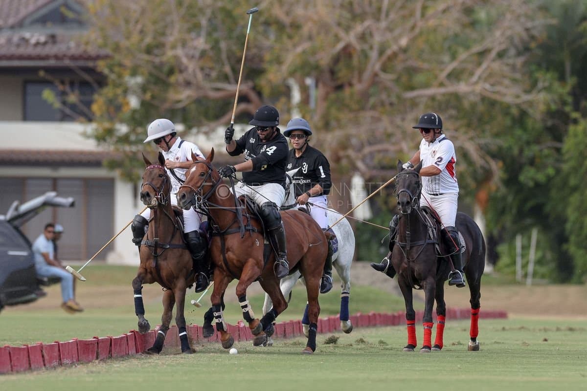 Lechuza Caracas and La Romanza 3J play polo during the Copa Britanica at Casa de Campo in La Romana, La Romana, Dominican Republic on March 1, 2026. (Photos by Bryan Bennett)
