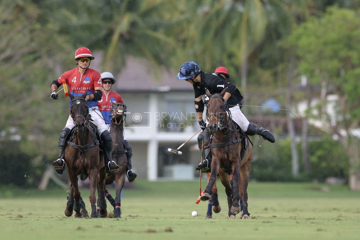 Casa de Campo and La Romanza 3J play polo during the Casa de Campo Challenge at Casa de Campo in La Romana, Dominican Republic on April 4, 2025. (Photo by Bryan Bennett)