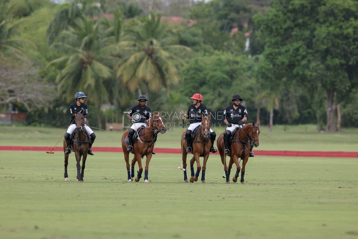 Casa de Campo and La Romanza 3J play polo during the Casa de Campo Challenge at Casa de Campo in La Romana, Dominican Republic on April 4, 2025. (Photo by Bryan Bennett)