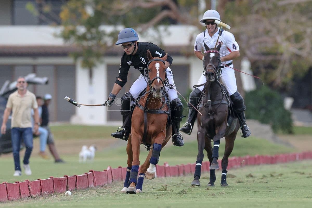 Lechuza Caracas and La Romanza 3J play polo during the Copa Britanica at Casa de Campo in La Romana, La Romana, Dominican Republic on March 1, 2026. (Photos by Bryan Bennett)