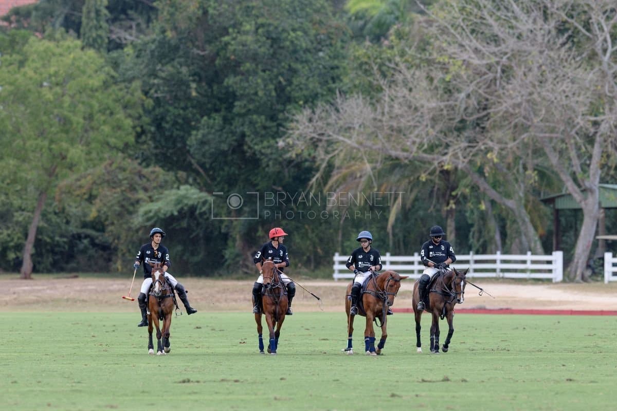 Lechuza Caracas and La Romanza 3J play polo during the Copa Britanica at Casa de Campo in La Romana, La Romana, Dominican Republic on March 1, 2026. (Photos by Bryan Bennett)