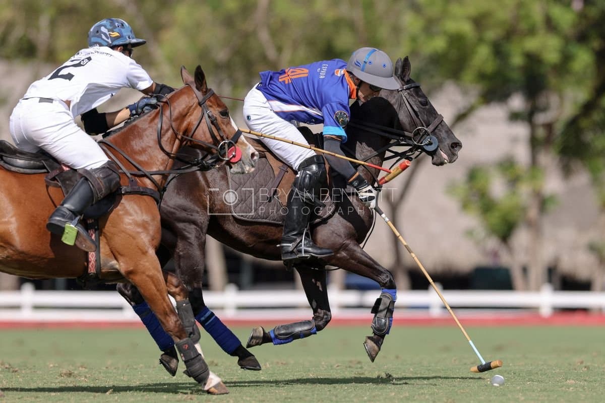 La Romanza 3J and La Espada Gulf play polo during the Copa Britanica at Casa de Campo Polo Club in La Romana, Dominican Republic on March 6, 2026. (Photos by Bryan Bennett)