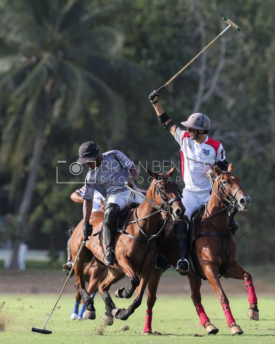 La Suiza and La Carbuccia play polo at Casa de Campo in La Romana, Dominican Republic on August 8, 2026. (Photos by Bryan Bennett)