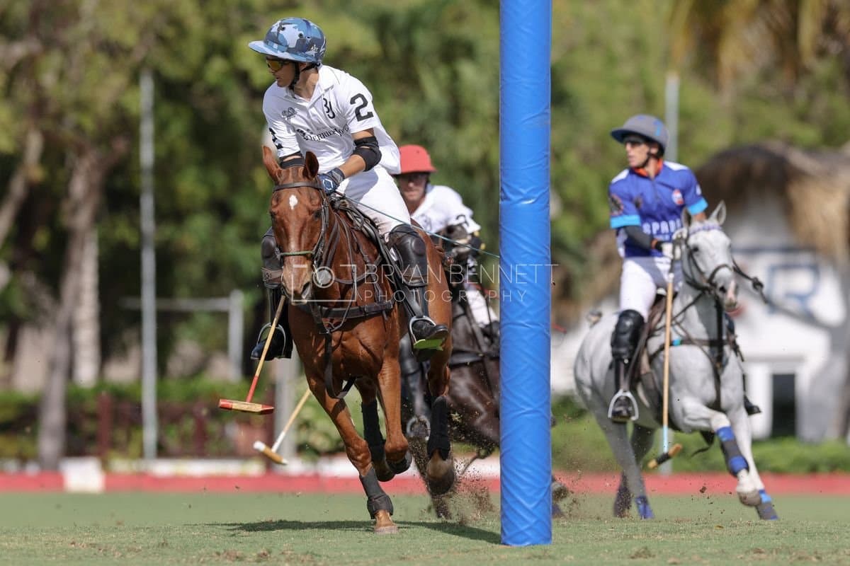 La Romanza 3J and La Espada Gulf play polo during the Copa Britanica at Casa de Campo Polo Club in La Romana, Dominican Republic on March 6, 2026. (Photos by Bryan Bennett)
