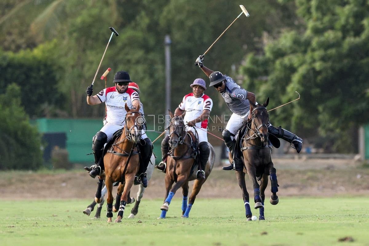 La Suiza and La Carbuccia play polo at Casa de Campo in La Romana, Dominican Republic on August 8, 2026. (Photos by Bryan Bennett)